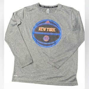 Adidas New York Knicks Climalite Long Sleeve Shirt Size Medium 10-12